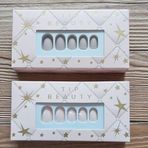 Elegant Gold and White Press-On Nails